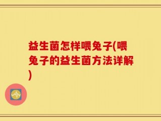 益生菌怎样喂兔子(喂兔子的益生菌方法详解)