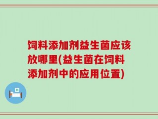 饲料添加剂益生菌应该放哪里(益生菌在饲料添加剂中的应用位置)