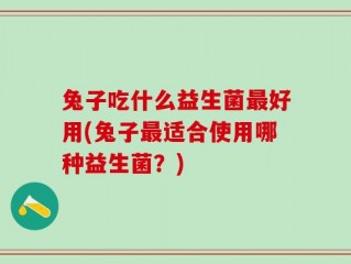 兔子吃什么益生菌最好用(兔子最适合使用哪种益生菌？)
