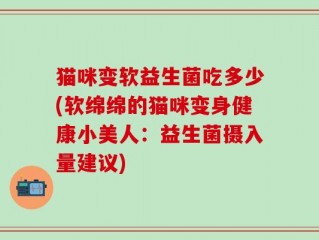 猫咪变软益生菌吃多少(软绵绵的猫咪变身健康小美人：益生菌摄入量建议)