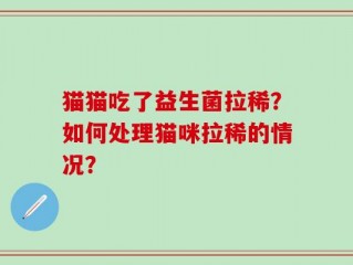猫猫吃了益生菌拉稀？如何处理猫咪拉稀的情况？