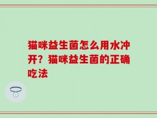 猫咪益生菌怎么用水冲开？猫咪益生菌的正确吃法