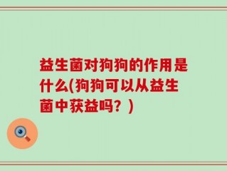 益生菌对狗狗的作用是什么(狗狗可以从益生菌中获益吗？)