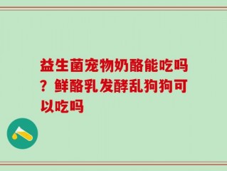 益生菌宠物奶酪能吃吗？鲜酪乳发酵乱狗狗可以吃吗