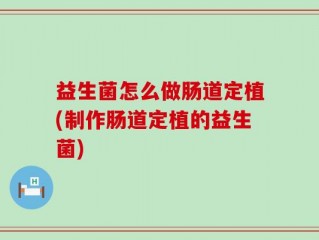 益生菌怎么做肠道定植(制作肠道定植的益生菌)