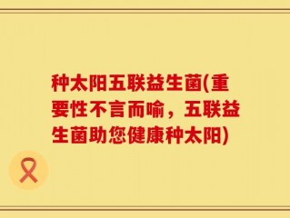 种太阳五联益生菌(重要性不言而喻，五联益生菌助您健康种太阳)