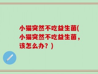 小猫突然不吃益生菌(小猫突然不吃益生菌，该怎么办？)