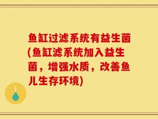 鱼缸过滤系统有益生菌(鱼缸滤系统加入益生菌，增强水质，改善鱼儿生存环境)