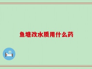 鱼塘改水质用什么药