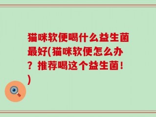 猫咪软便喝什么益生菌最好(猫咪软便怎么办？推荐喝这个益生菌！)