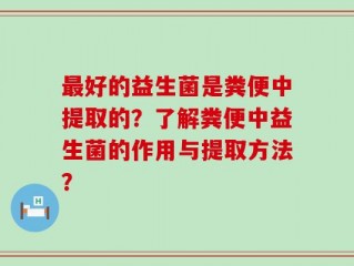 最好的益生菌是粪便中提取的？了解粪便中益生菌的作用与提取方法？