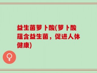 益生菌萝卜酸(萝卜酸蕴含益生菌，促进人体健康)