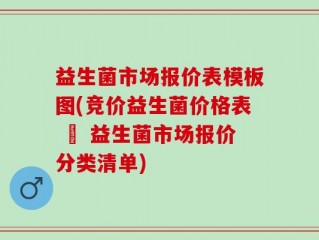 益生菌市场报价表模板图(竞价益生菌价格表 – 益生菌市场报价分类清单)