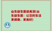 山东益生菌益美清(山东益生菌：让您的生活更健康、更美好)