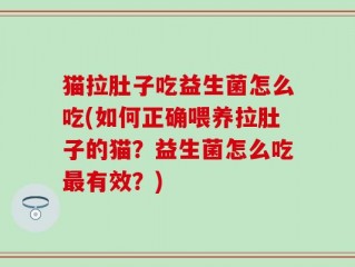 猫拉肚子吃益生菌怎么吃(如何正确喂养拉肚子的猫？益生菌怎么吃最有效？)