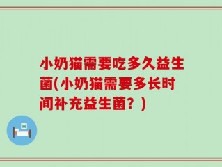 小奶猫需要吃多久益生菌(小奶猫需要多长时间补充益生菌？)