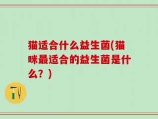 猫适合什么益生菌(猫咪最适合的益生菌是什么？)