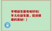 羊喂益生菌有啥好处(羊儿吃益生菌，促进健康的奥秘！)