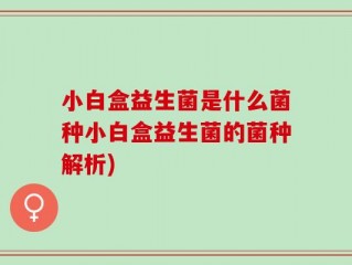 小白盒益生菌是什么菌种小白盒益生菌的菌种解析)