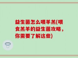 益生菌怎么喂羊羔(喂食羔羊的益生菌攻略，你需要了解这些)