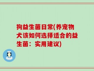狗益生菌日常(养宠物犬该如何选择适合的益生菌：实用建议)