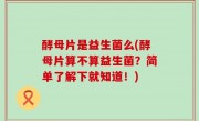 酵母片是益生菌么(酵母片算不算益生菌？简单了解下就知道！)