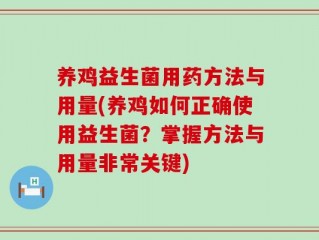 养鸡益生菌用药方法与用量(养鸡如何正确使用益生菌？掌握方法与用量非常关键)