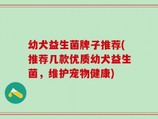 幼犬益生菌牌子推荐(推荐几款优质幼犬益生菌，维护宠物健康)