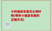 小的猫益生菌怎么喂好呢(喂养小猫益生菌的正确方法)