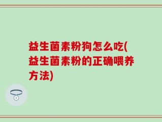 益生菌素粉狗怎么吃(益生菌素粉的正确喂养方法)