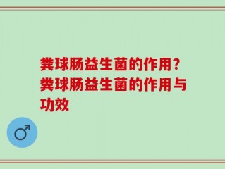 粪球肠益生菌的作用？粪球肠益生菌的作用与功效
