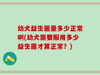 幼犬益生菌量多少正常啊(幼犬需要服用多少益生菌才算正常？)