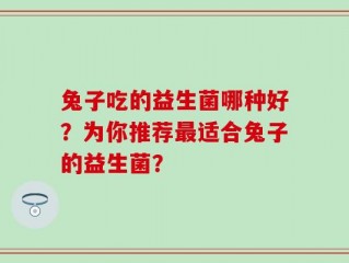 兔子吃的益生菌哪种好？为你推荐最适合兔子的益生菌？