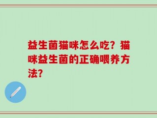 益生菌猫咪怎么吃？猫咪益生菌的正确喂养方法？