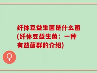 纤体豆益生菌是什么菌(纤体豆益生菌：一种有益菌群的介绍)