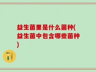 益生菌里是什么菌种(益生菌中包含哪些菌种)