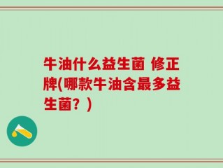 牛油什么益生菌 修正牌(哪款牛油含最多益生菌？)