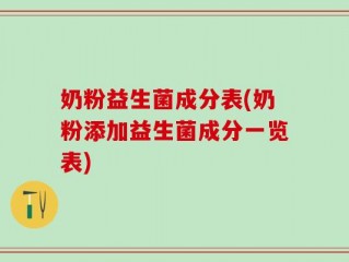 奶粉益生菌成分表(奶粉添加益生菌成分一览表)