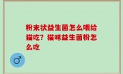 粉末状益生菌怎么喂给猫吃？猫咪益生菌粉怎么吃