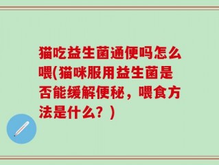 猫吃益生菌通便吗怎么喂(猫咪服用益生菌是否能缓解便秘，喂食方法是什么？)