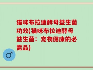 猫咪布拉迪酵母益生菌功效(猫咪布拉迪酵母益生菌：宠物健康的必需品)