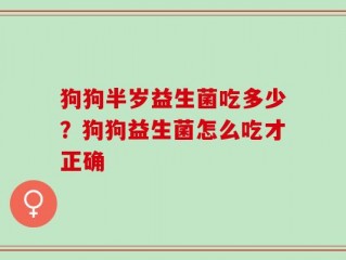 狗狗半岁益生菌吃多少？狗狗益生菌怎么吃才正确