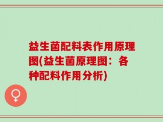 益生菌配料表作用原理图(益生菌原理图：各种配料作用分析)