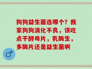 狗狗益生菌选哪个？我家狗狗消化不良，该吃点干酵母片，乳酶生，多酶片还是益生菌啊