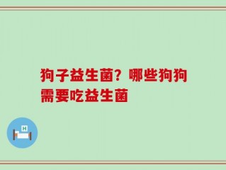 狗子益生菌？哪些狗狗需要吃益生菌