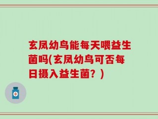 玄凤幼鸟能每天喂益生菌吗(玄凤幼鸟可否每日摄入益生菌？)