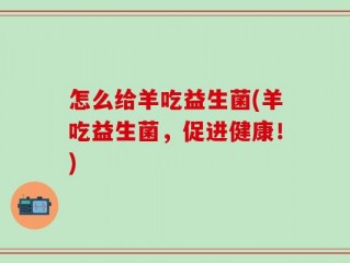 怎么给羊吃益生菌(羊吃益生菌，促进健康！)