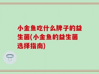 小金鱼吃什么牌子的益生菌(小金鱼的益生菌选择指南)
