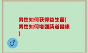 男性如何获得益生菌(男性如何增强肠道健康)