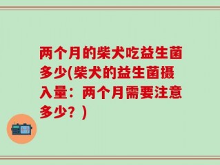 两个月的柴犬吃益生菌多少(柴犬的益生菌摄入量：两个月需要注意多少？)